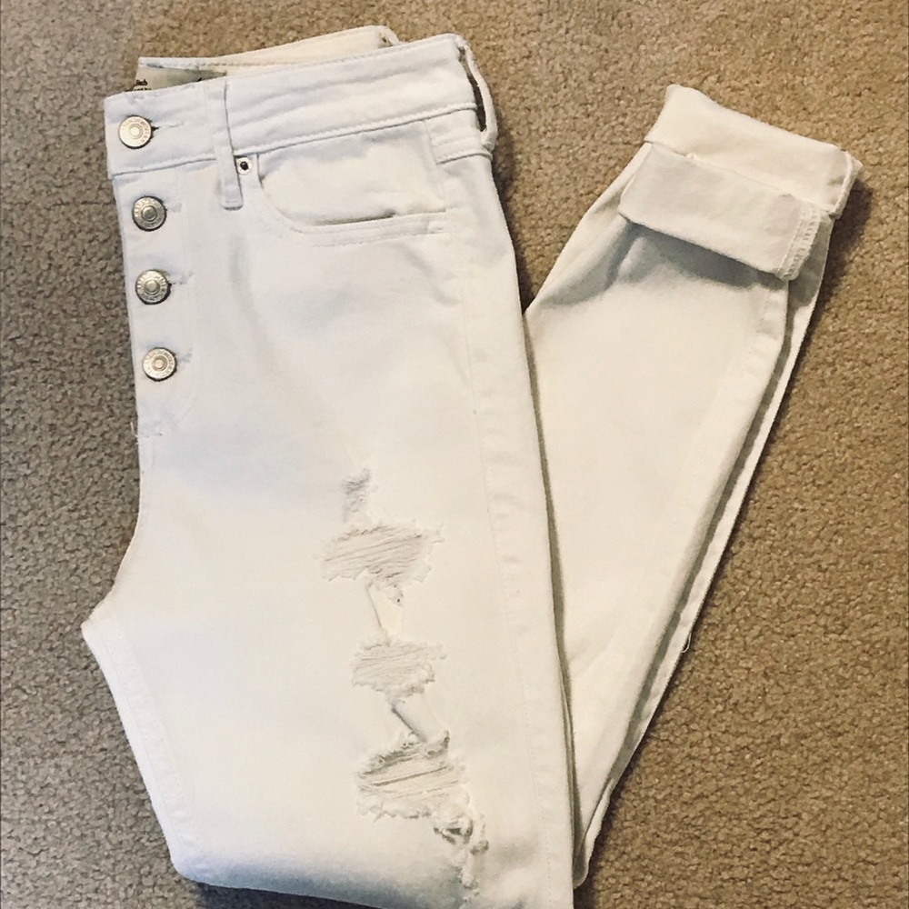 Abercrombie & Finch White High Rise Jeans - Sz 4R